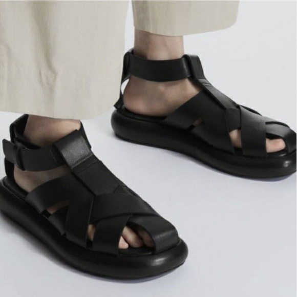 NIB COS LEATHER FISHERMEN SANDALS 7 - Picture 1 of 8